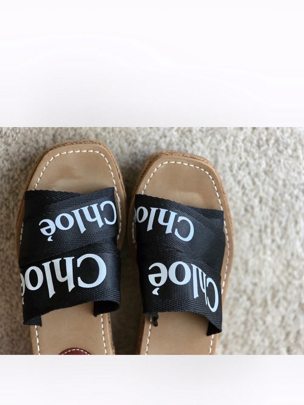 Black Logo Platform Espadrille Sandals